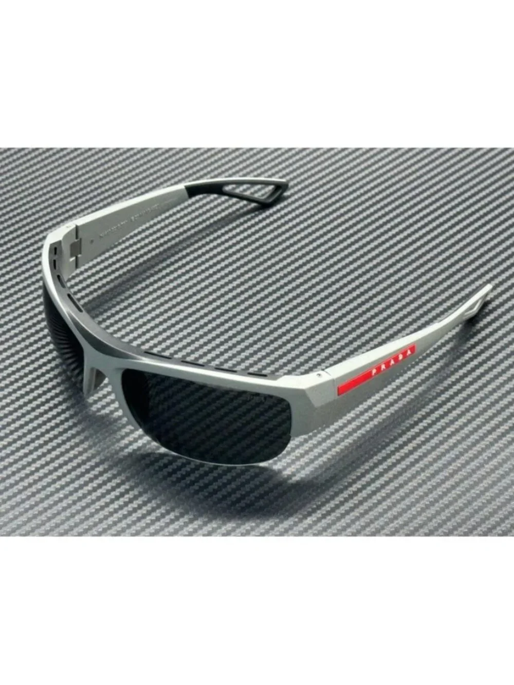 New Prada Linea Rossa Men Matte Iron Grey Sunglasses 69-19-125